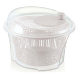 Secador De Salada Manual Centrifuga Seca Verduras Branco