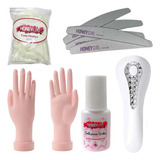 Secador Mão Silicone Unha Tips Lixas Banana Kit Para Unha