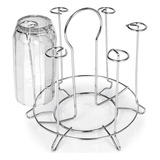Secador Porta Copos 6 Lugares Aço Cromado Carrossel
