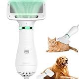 Secador Profissional 110V Portátil 2 Em 1 Para Pets Com Escova - Ideal Para Banho E Tosa De Cães E Gatos