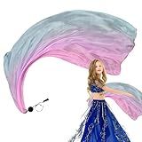 Seda De Véu De Dança Do Ventre Véu De Seda De Dança Flâmula De De Bandeira De Seda Colorida Flâmulas De Bola Poi S De Bandeira De Cores Graduais Artes De Fluxo Exclusivas Para Dança E Prática De D