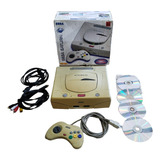 Sega Saturn Branco Na Caixa Com Chip Deestravado Funcionando 100 R1
