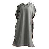 Segolike Poncho De Surfe Com Capuz Absorvente De Água Microfibra Leve Roupa De Toalha Trocada Roupão Para Esportes Adultos Surf Natação Cinzento S Small Cinzento