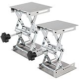 SEHOI 2 Peças Macaco De Tesoura De Laboratório De 10 X 10 Cm Plataforma De Elevação De Laboratório De Aço Inoxidável Mesa De Elevação De Macaco De Laboratório Elevador De Mesa De Suporte De Macaco