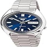 SEIKO 5 Relógio Masculino De Aço Inoxidável Com Mostrador Azul Automático SNXS77 Azul Esqueleto 37 Mm Clássico