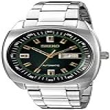 Seiko Relógio Automático Masculino – Série Recraft – Caixa E Pulseira De Aço Inoxidável, Calendário Dia/data, Resistente à água De 50 M E Reserva De Energia De 41 Horas, Verde, Snkm97