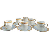 Seis Antigas Xícaras Com Pires Em Porcelana P Café