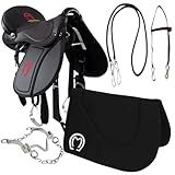 Sela Para Cavalo Mangalarga Kit Completo Pronta Para Uso Preto 