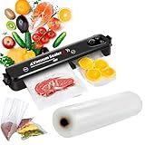 Seladora De Embalagem A Vácuo Portátil Para Alimentos Bivolt Com Saco De 5m X 20cm Para Seladora A Vácuo Compacta Eficiente Durável Fácil De Usar Armazenamento Conservação Cozinha