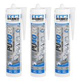 Selante Pufix 40 Cinza Construção 387g Tekbond Kit 3 Peças