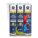 Selante Silicone Pu Colorido Premium Acm Colors Kit 3 Un