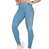 SELENE Calça Legging Academia Sem Costura Cintura Alta Fitness Feminino Adulto  Azul Claro  G
