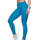 SELENE Calça Legging Academia Sem Costura Cintura Alta Fitness Feminino Adulto Full Sky Blue 20965 G