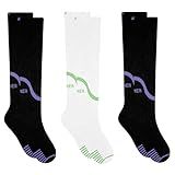 Selene Kit 3 Pares Meia Compressão 3 4 Esportiva Academia Crossfit Feminina Adulto 1 Branco 2 Preto 34 39