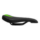 Selim Gel Mtb Zeus Lumi Confort Sem Carrinho Preto Com Verde