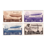 Selo 12 13 15 17 Cirenaica Itália 1933 Zeppelin Aéreos