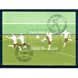 Selo Bloco Brasil 1974 Copa Do Mundo Alemanha Carimbo