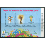 Selo Bloco Brasil 2014 Copa Do Mundo Fifa Brasil Carimbo