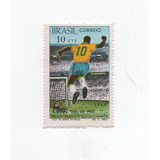 Selo Brasil esportes milésimo Gol Pelé 1969 novo ver Descr 