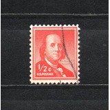 Selo Estados Unidos Benjamin Franklin 1955 usado ver Descr 