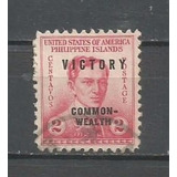 Selo Filipinas josé Rizal 1936 Sobrep Com Da Vitória y 319h