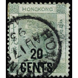 Selo Hong Kong Colonia 30 Cts Sobret 20 Cts 1891 Raro