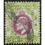 Selo Hong Kong colônia One Dollar King Edward Ii 1903 Raro