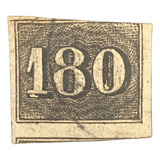 Selo Império N 16 180 Réis Olho De Cabra Corte Margem Curta