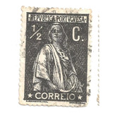 Selo Postal Antigo Portugal 1 2 Cent 1916 F07