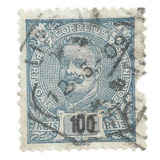 Selo Postal Antigo Portugal 100 Reis 1909 F07