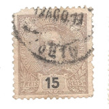 Selo Postal Antigo Portugal 15 Reis 1899 F07