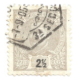Selo Postal Antigo Portugal 2 Reis 1905 F07