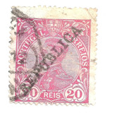 Selo Postal Antigo Portugal 20 Réis 1912 F07