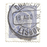 Selo Postal Antigo Portugal 25 Reis 1888 F07