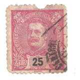 Selo Postal Antigo Portugal 25 Reis 1895 F07