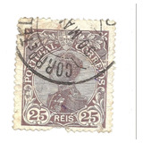 Selo Postal Antigo Portugal 25 Reis 1896 F07