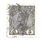 Selo Postal Antigo Portugal 5 Reis 1912 F07