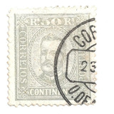 Selo Postal Antigo Portugal 50 Reis 1896 F07