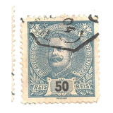 Selo Postal Antigo Portugal 50 Reis 1904 F06