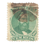 Selo Postal Império Dom Pedro 2 100 Réis 1866 F03