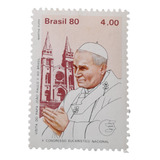 Selo Postal Visita Do Papa João Paulo Ii Ao Brasil Em 1980