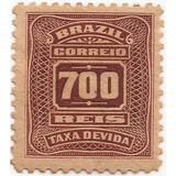 Selo X-36 Brasil Taxa Devida 700 Réis Novo Com Goma