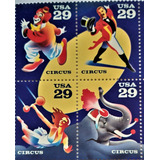 Selos Antigos Circus Usa 29 Estados Unidos Raro