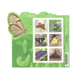 Selos Brasil 2016 Fauna Borboletas Bloco Com 6 Selos