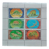 Selos BuLGária Folha Animais Pré históricos 1990