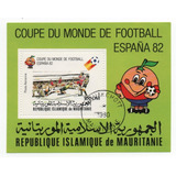 Selos Da Mauritânia bloco Copa Da Espanha 1982 Ybf37 novo 