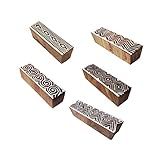 Selos De Bloco De Madeira Geométricos E Bordas Da Oriental Designs Conjunto De 5