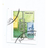 Selos Do Brasil selo Regular trompete 2002 usado S fragmento