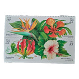 Selos Estados Unidos Bloco Flores Tropicais 1999