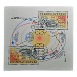 Selos Tchecoslováquia Bloco Cometa Halley 1985
